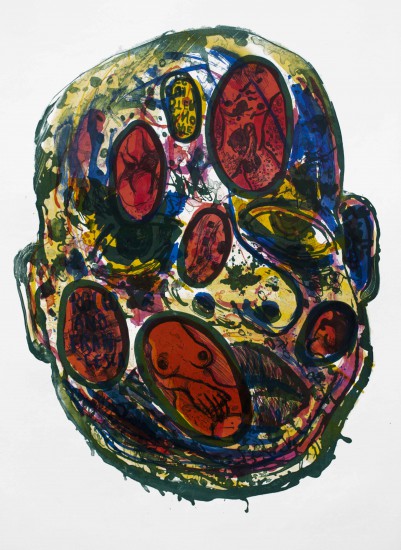 Głowa Holofernesa | litografia na kamieniu | 100x70 cm